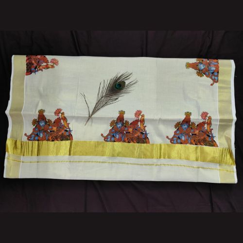 Tissue Saree with Mural Work[CODE - T0197]